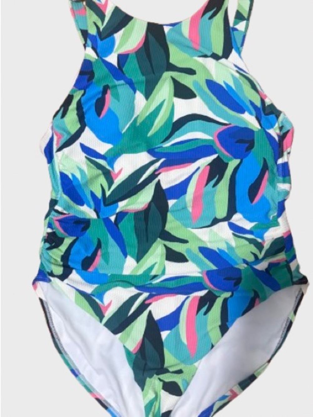 Shade & Shore Blue Green Leaf-Print women One-Piece Swimsuit
